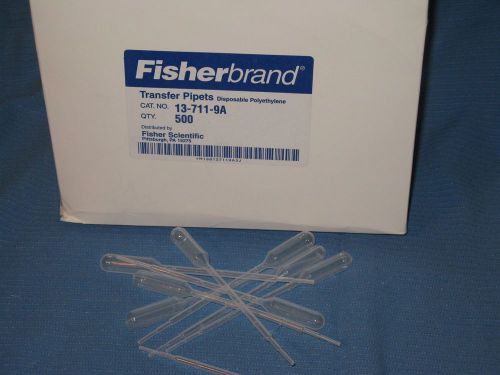 NEW FISHERBRAND 13-711-9A DISPOSABLE POLYETHYLENE TRANSFER PIPETS, BOX OF 500