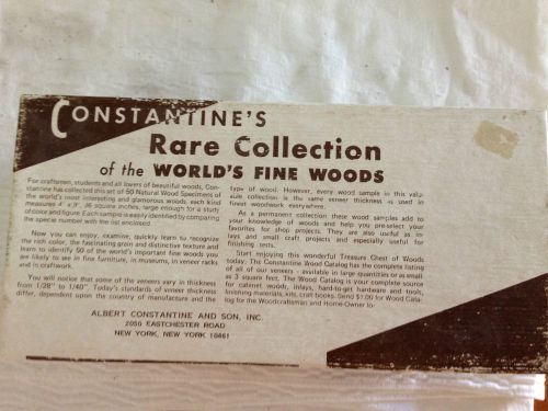 Constantines rare collection fine woods veneers samples 50 in original box
