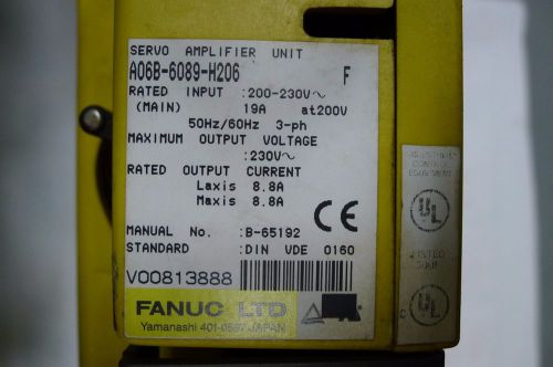 Used FANUC Servo Amplifier Unit A06B-6089-H206 A06B6089H206