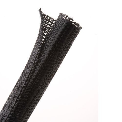 Hellermann Tyton 170-03025 Split Wrap Braided Sleeving, 1.0&#034; ID, PET, Black,