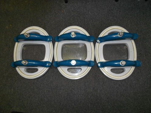 PORTHOLE COVERS 4 STORAGE TANK MANHOLE ACCESS 1&#034; THICK GLASS - HYDRAULIC - FUEL