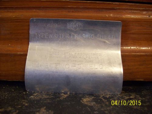 Vintage NORCO Steno-Shield, Typewriter Manual Erasing Shield, Aluminum, 3&#034;x 2.5&#034;