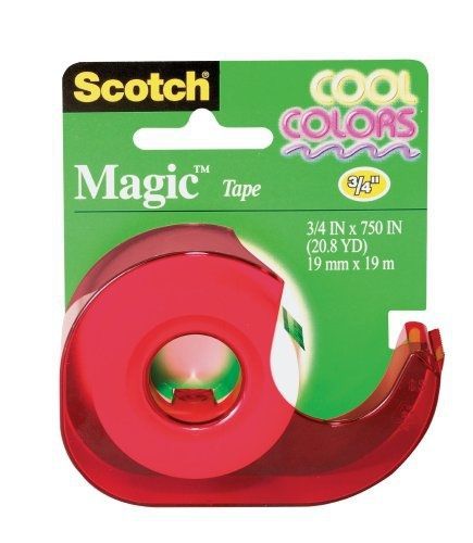 Scotch Magic Tape with Colored Dispenser, 3/4 x 750 Inches (20-COL)