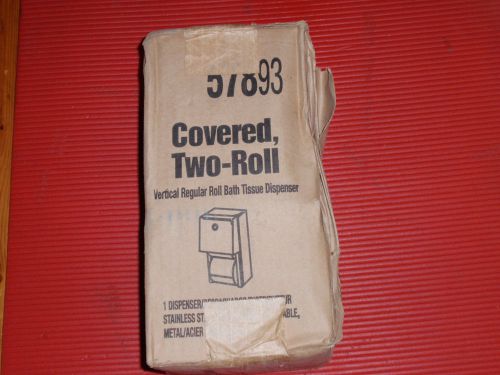 VERTICAL 2 COVERED ROLL  TOILET PAPER ROLL DISPENSER NEW IN BOX