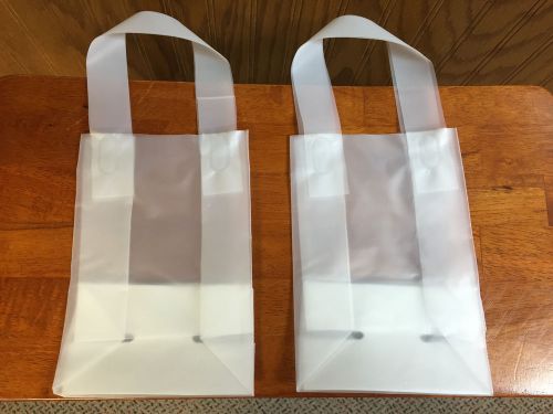 LOT 20 Frosty Shopping Plastic Bags CLEAR  Merchandise Gift BAG 5x3X7