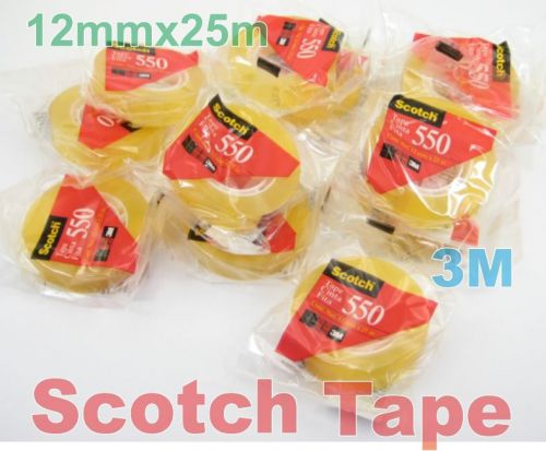 12 rolls Tape width 12 mm x 25m 1/2&#034; Packing Stationary 3M Scotch 550 Cinta Fita