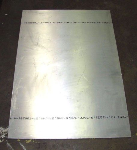 No name 48 1/2/&#034; x 34 3/4&#034; x 1/2&#034; (67/128&#034;) aluminum flat stock plate sheet new for sale