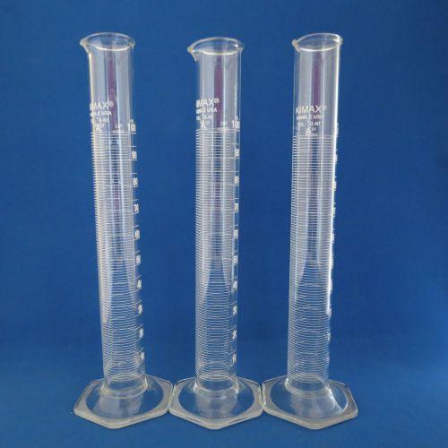Qty 3 kimax graduated cylinders class a 100ml # 20026-100 for sale