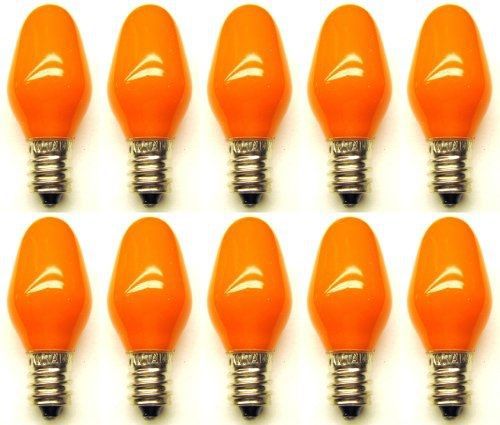 CEC Industries #7C7 CO 120V (Orange) Bulbs, 120 V, 7 W, E12 Base, C-7 shape (Box