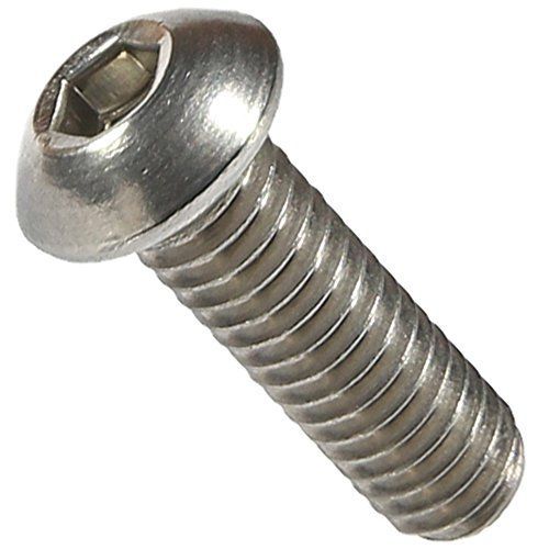 Fastenere 3/8-24 x 3&#034; Button Head Socket Cap Screws 18-8 Stainless Steel,