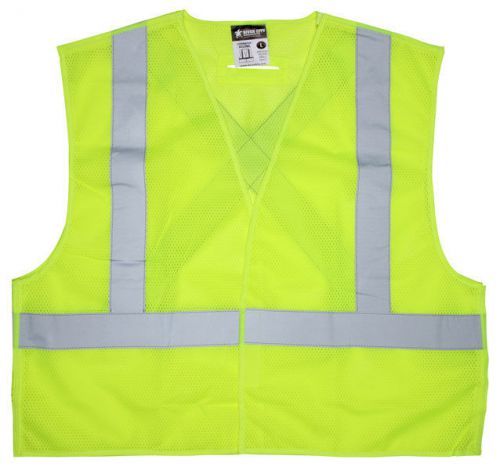 XCL2ML - Safety Vest, Class 2 Break Away, 2&#034; Silver Reflective, Hook &amp; Loop