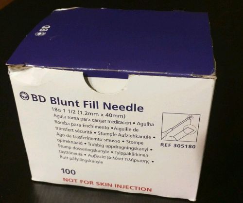 Partial Box of 96 BD Blunt Fill 18g x 1-1/2&#034; (1.2mm x 40mm) #305196