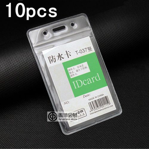 10x waterproof pvc pocket wallet id card work pass badge holder pouch vertical for sale