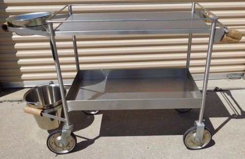 Suburban surgical co., dressing carts w/castered wheels bucket basin shelves new for sale
