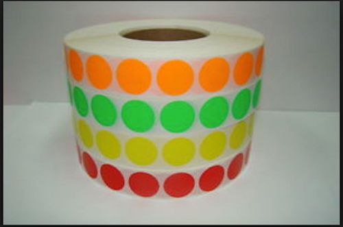 5100 Labels 1&#034; Round GREEN Thermal Transfer Rolls 3&#034; Core Datamax Sato Fargo NEC