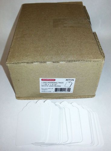 Amram White Merchandise Marking Tags 1000 Tags Unstrung 1 1/8&#034;x1 13/16&#034; Office