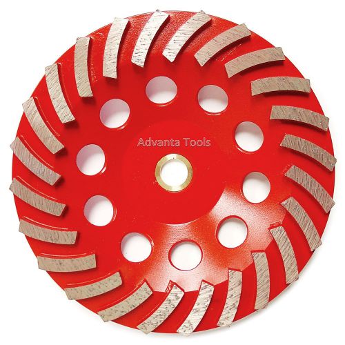 7” spiral turbo diamond grinding cup wheel for concrete 24 seg - 7/8&#034;-5/8” arbor for sale