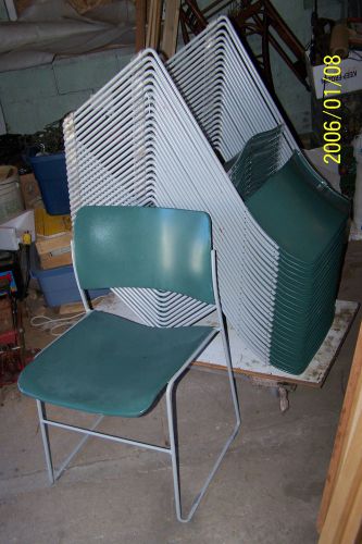64 USED 40/4 DAVID ROWLAND STACKABLE  DESIGNER CHAIRS-1997 REMAKES-METAL CARTS