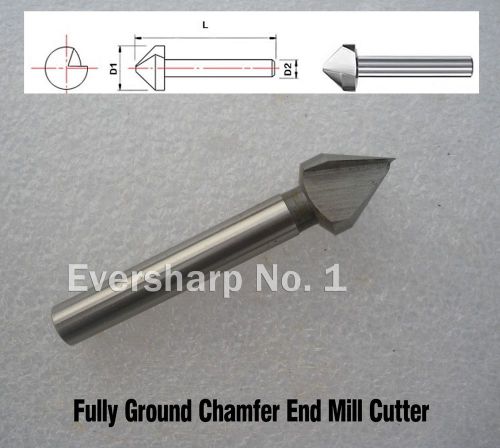 Lot 1pcs hss fully ground 1flute chamfer end mill cutter dia 30mm 90 degree bit for sale