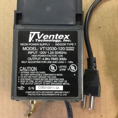 Neon transform VENTEX VT12030 120 Neon Power Supply 30 day warranty