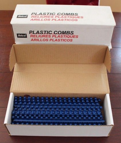 Ibico Blue Plastic Comb Bindings Spine 3/8&#034; 100 - 19 Ring Binding Combs