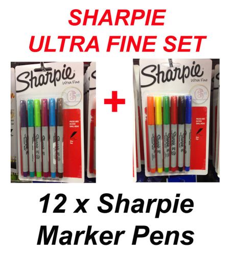 Sharpie Extra Fine Combo Set 1 &amp; 2 Marker Pen All Colors For Art Work &amp; College