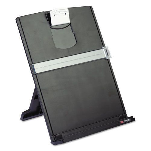 Fold-flat freestanding desktop copyholder, plastic, 150 sheet capacity, black for sale