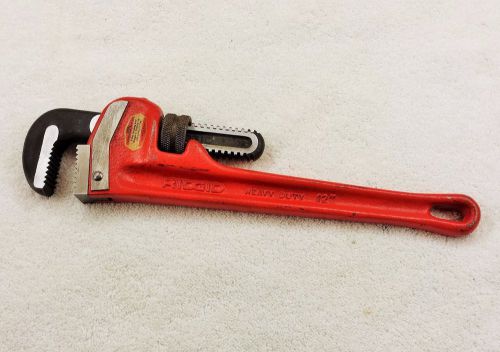 RIDGID PIPE WRENCH, 12&#034; CAST-IRON, STRAIGHT, 2&#034; JAW