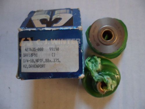 C.J. WINTER Machine 1/4&#034;-18 nptf,bbx.375,k2 davenport,18p91 New Thread Rolls