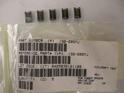 NEW LOT OF 5 COILCRAFT 132-20SMJ INDUCTOR FOR ELECTRICAL REPAIR MACHINE SHOP
