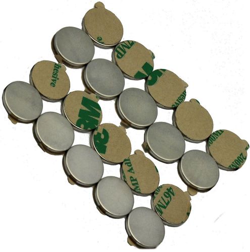 1/2&#034; x 1/16&#034; disc magnets - adhesive backed - neodymium rare earth for sale