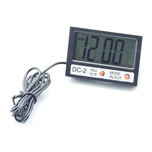 AODE? Digital LCD Indoor Outdoor Thermometer Temperature Meter Time Clock Sensor