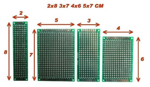 4x pcb circuit board double-side protoboard prototype 2x8 3x7 4x6 5x7 cm for sale