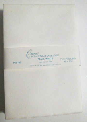 Crane&#039;s Satin Finish Pearl White Envelopes PE1111 Vintage Qty 22