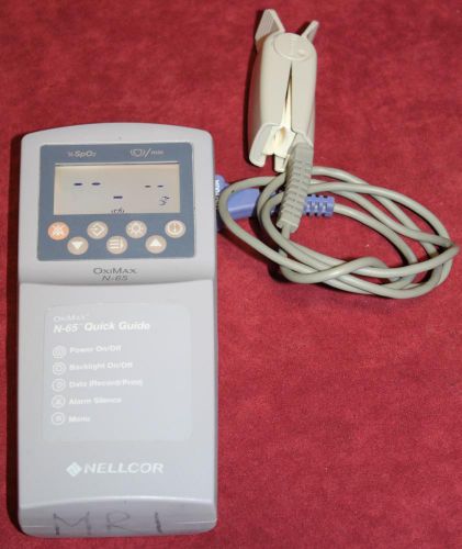 Nellcor OxiMax N-65 Oximeter SPO2 DS-100A Finger Probe Oxymeter Free Shipping!