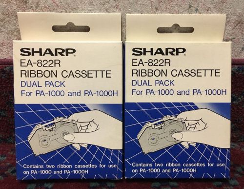 2 Packages SHARP EA-822R Typewriter Ribbon Cassette DUAL PACK PA-1000 PA-1000H