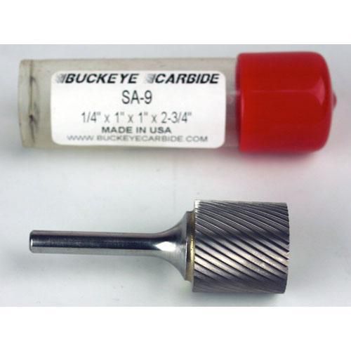 Carbide Burr (SA-9) Cylindrical - Single Cut - 1/4 x 1 x 1 x 2 3/4
