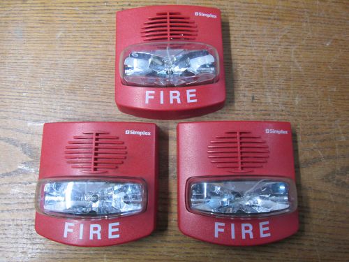Lot of 3 simplex 4903-9425 fire alarm horn and strobe 15cd 22-29vdc revision c for sale