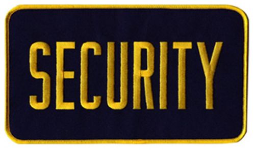 MEDIUM SECURITY PATCH BADGE EMBLEM  5 inches x 7 1/2 inches GOLD/NAVY