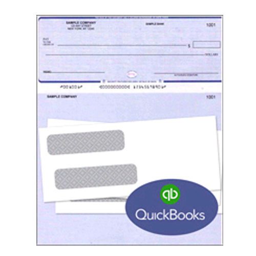 500 Quickbooks Quicken Checks With 500 Compatible Tinted Double Window Envelopes