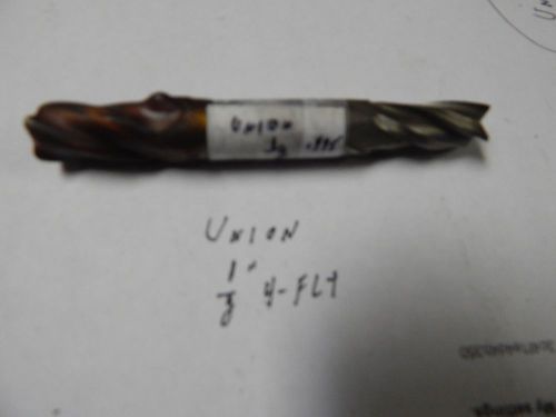 Union 1/2&#034; x Approx .445&#034; Sq End 4 Flute Double End Mill