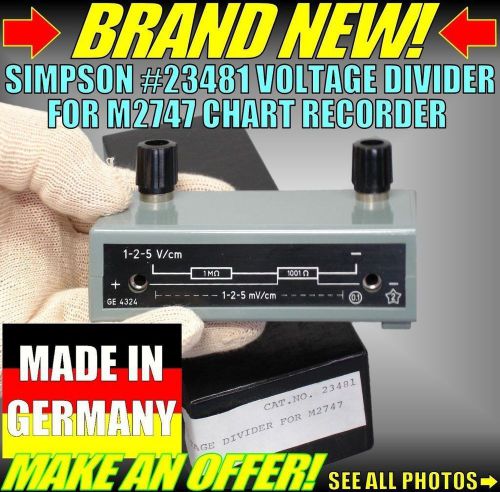NIB NEW SIMPSON 23481 VOLTAGE DIVIDER SCALER CHART RECORDER GOERZ ELECTRO
