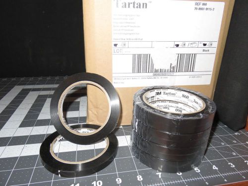 10 Rolls 3M 860 Tartan Black Polypropylene Film Strapping Tap 3/8&#034;x 60.15 Yards