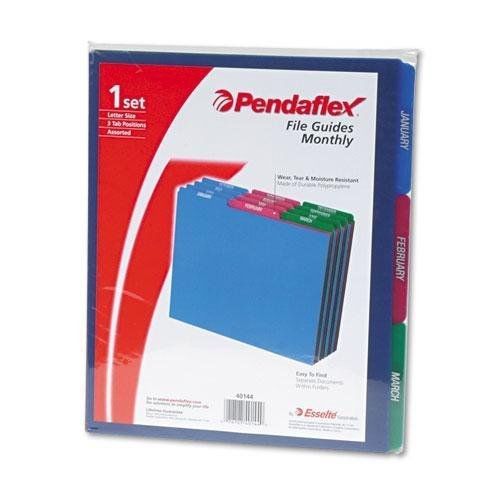 Pendaflex Top Tab File Guides, Monthly/Jan-Dec, 1/3 Tab, Polypropylene, Letter,