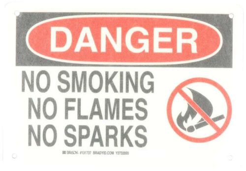 Brady 131737 no smoking signs, 7&#034; height x 10&#034; width, black/red/white, new for sale
