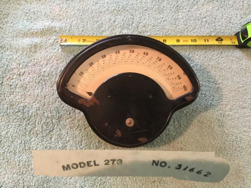 HUGE Vintage Weston Amperes D.C. Meter Model 273 Steam Punk Radio Lamp Part VOLT