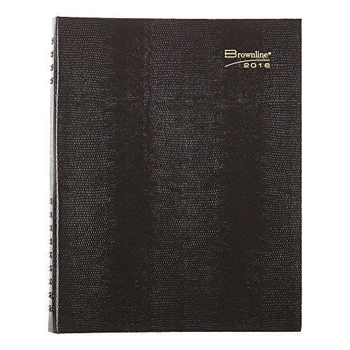 Brownline 2016 Coilpro Daily Professional Appointment Book, Black, 11&#034; x 8.5&#034;
