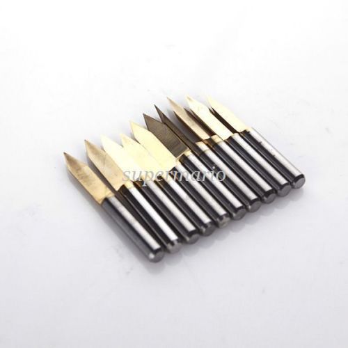 10xtitanium coated carbide pcb engraving cnc bit router tool 45 degree 0.2mm tip for sale