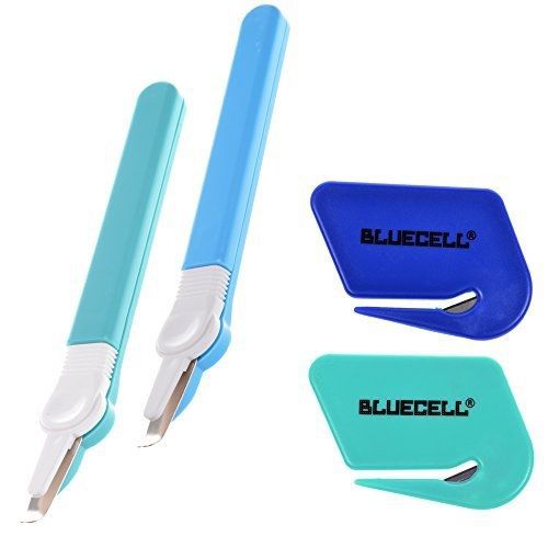 BCP 2pcs Random Color Staple Remover+ 2pcs Random Color Handheld Letter Opener