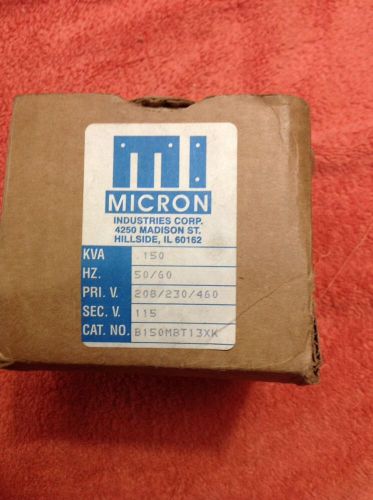Micron impervitran b150mbt13xk transformer .150 kva for sale